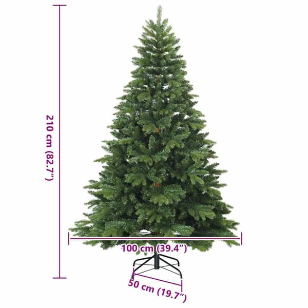 Plast Hingad Julgran med stativ Grön 210 cm PVC, PE och stål
