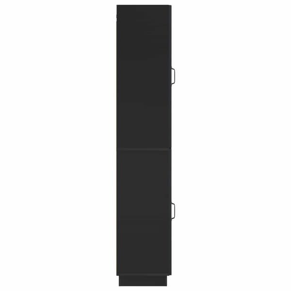 Skåpset 2 pcs Svart Konstruerat trä
