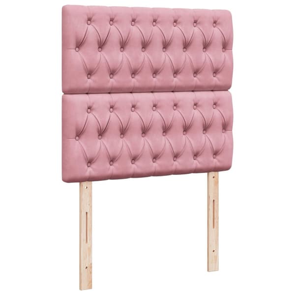 Ramsäng med madrass rosa 100x200 cm sammet