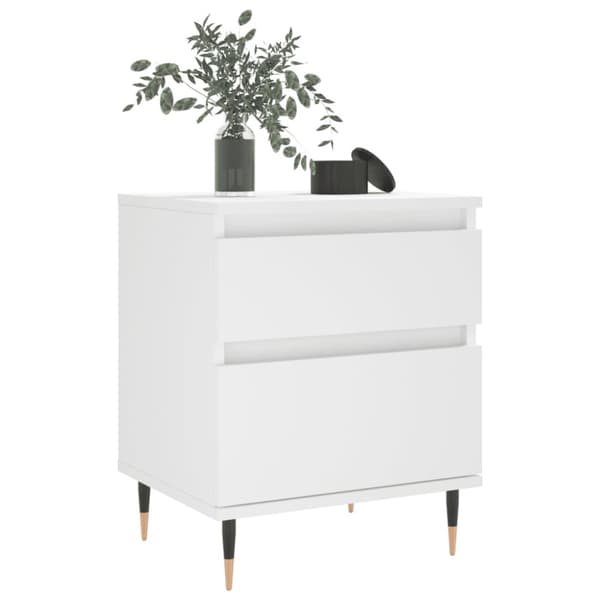 Sängbord vit 40x35x50 cm konstruerat trä