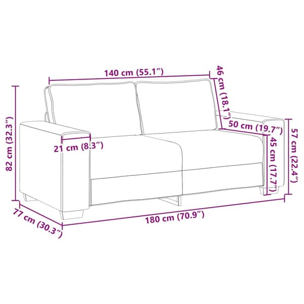 Loveseat soffa mörkgrå 180x77x82 cm manchestertyg