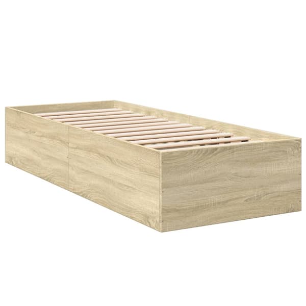 Sängram sonoma-ek 90x190 cm konstruerad trä
