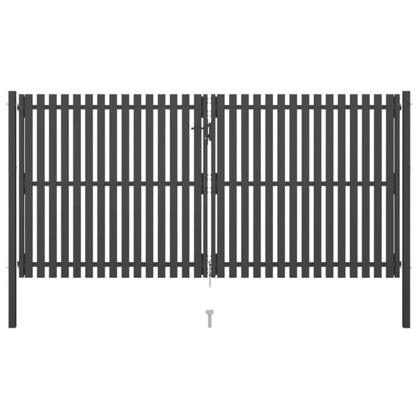 Trädgårdsgrind stål 400x175 cm antracit