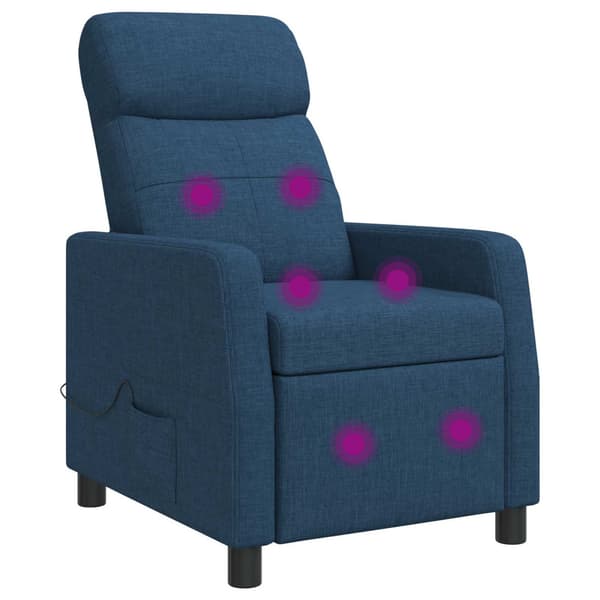 Massagefåtölj Blå Tyg