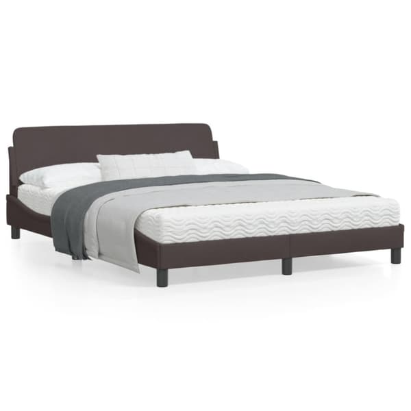 Bed Frame "Dover" Dark Brown 160x200 cm Fabric