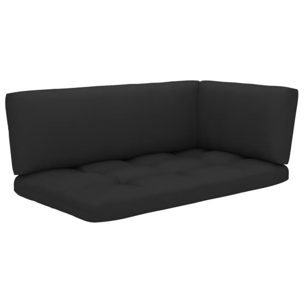 Pallsoffa 2-sits med dynor svart impregnerad furu