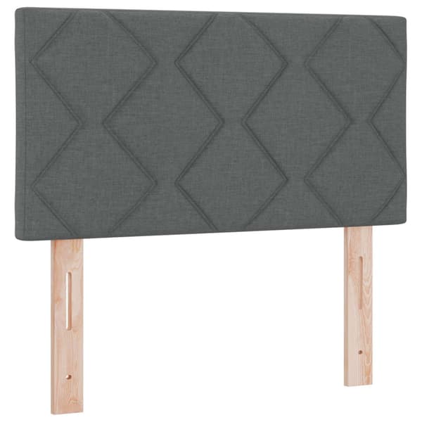 Kontinentalsäng med madrass Mörkgrå 90 x 190 cm Tyg
