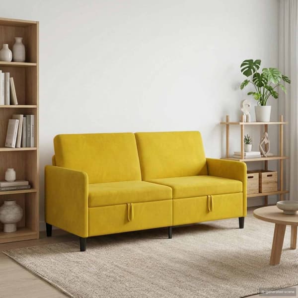 Soffa med förvaring Gul 172 x 78 x 87 cm Polyester