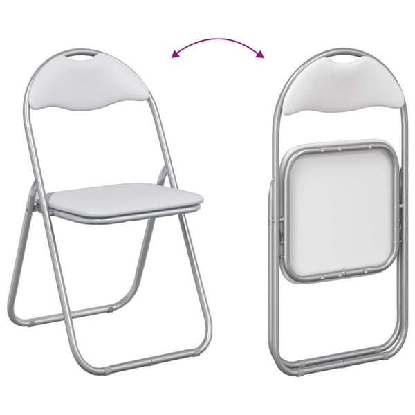 Fällstol 2 pcs Vitt och Grått 48 x 43,5 x 81 cm Konstläder