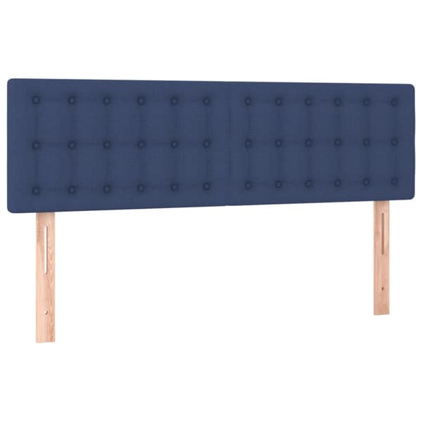 Ramsäng med madrass blå 140x190 cm tyg