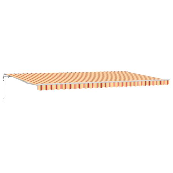 Elektrisk Markis 6 x 3 m Gul- och orangerandig 100% Polyester