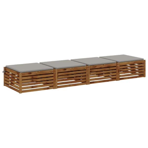4-delade Sittdynor SOEST 4 st 100% Polyester Grå 60 x 60 x 3 cm