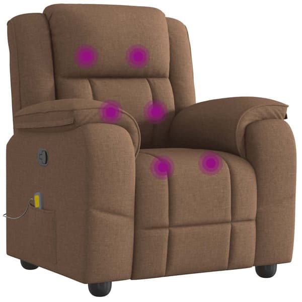 Massagefåtölj brun tyg