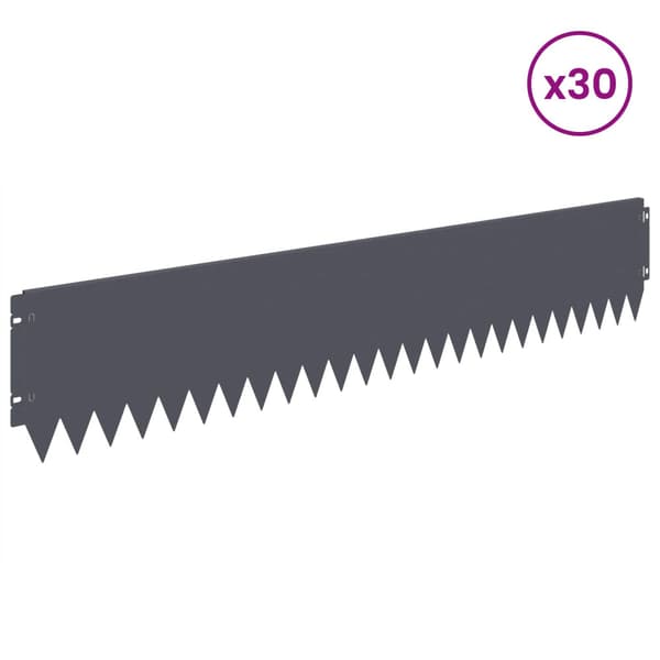 Kant för gräsmatta 30 pcs 103 x 20 cm Stål Antracit