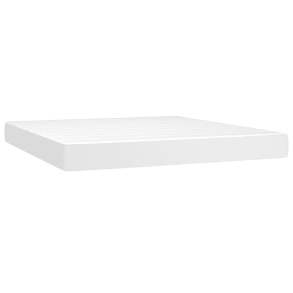 Ramsäng med madrass vit 180x200 cm konstläder