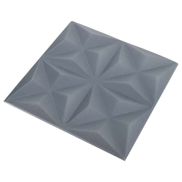 3D Väggpaneler 24 st 50x50 cm origami grå 6 m²