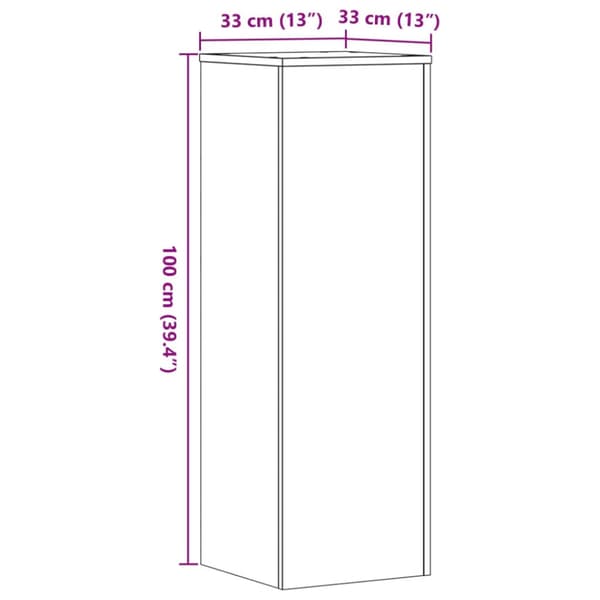 Växtställ 2 st vit 33x33x100 cm konstruerat trä