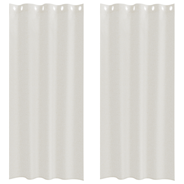 Voile Gardin med gardiner 2 pcs Kräm 260 x 140 cm Polyester