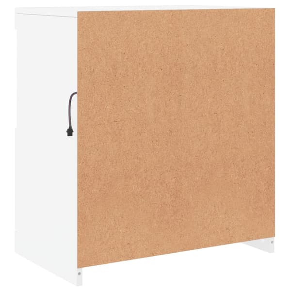 Skänk med LED-belysning vit 60x37x67 cm
