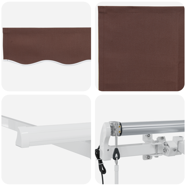 Utfällbar markis Brun 350 x 200 cm tyg