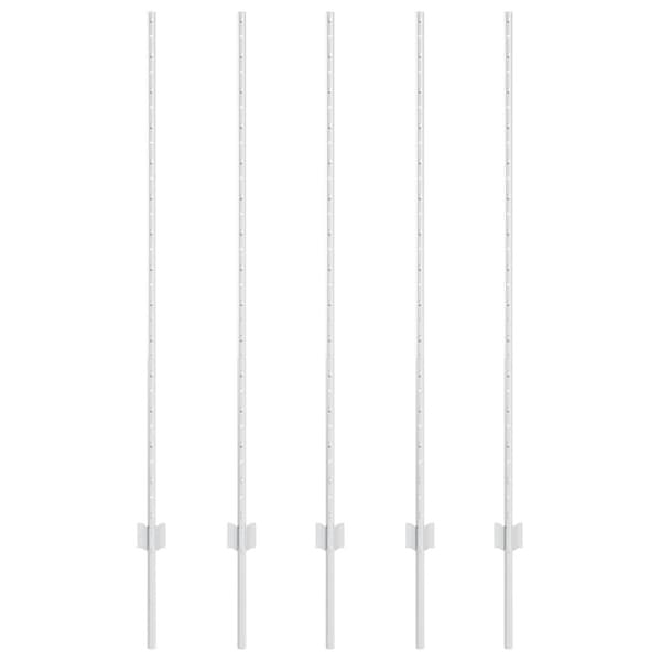 Stängselstolpe 5 pcs Silver 140 cm Stål