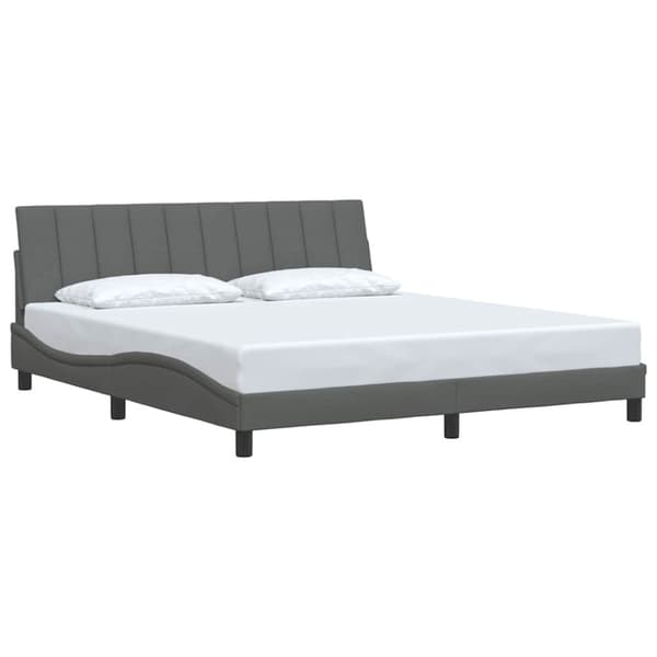 Bed Frame without Mattress "Hanko" Dark Grey 180x200 cm Fabric