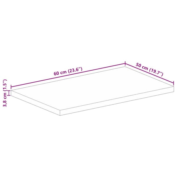 Bordsskiva 60x50x3,8 cm rektangulär massiv akacia