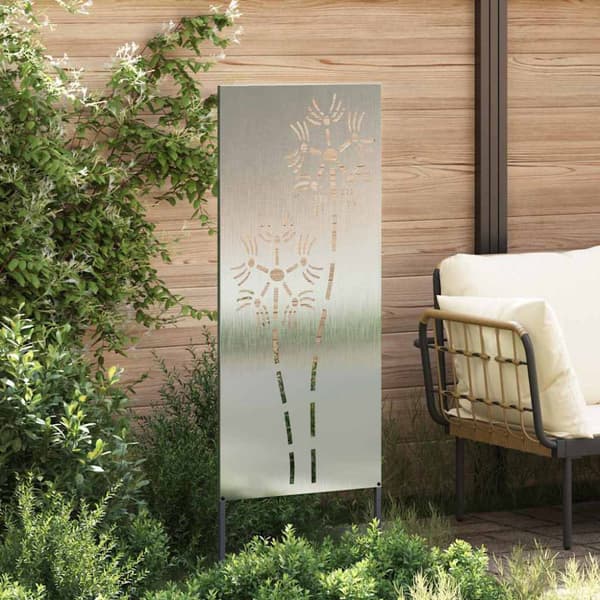 Trädgårds integritetsskärm Silver 50 x 140 cm Rostfritt stål