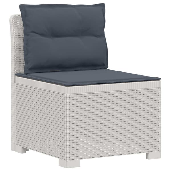 7-sits Soffa med Kuddar Rattanlook PP Vit