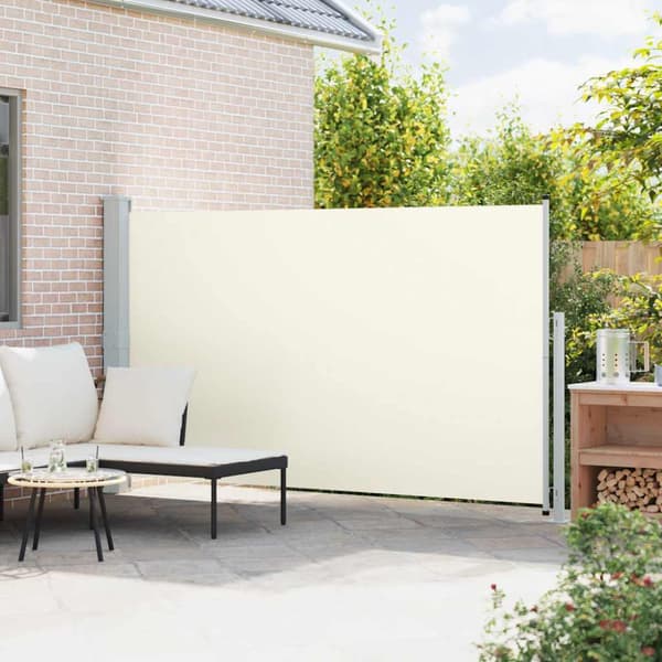Infällbar sidomarkis 180x300 cm gräddvit