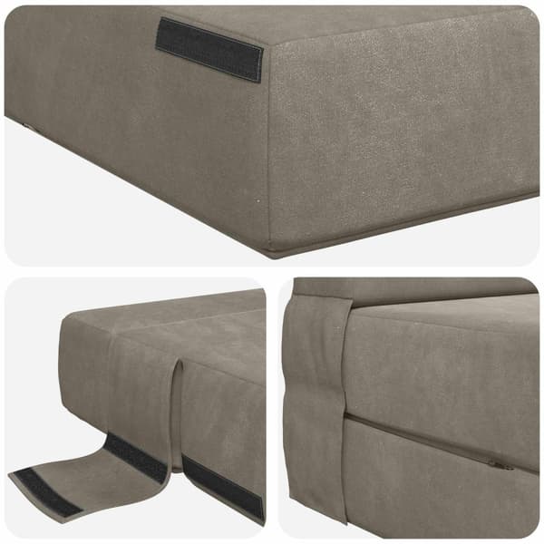Fällsoffa säng Ljusgrå 203 x 152 x 15 cm Sammet