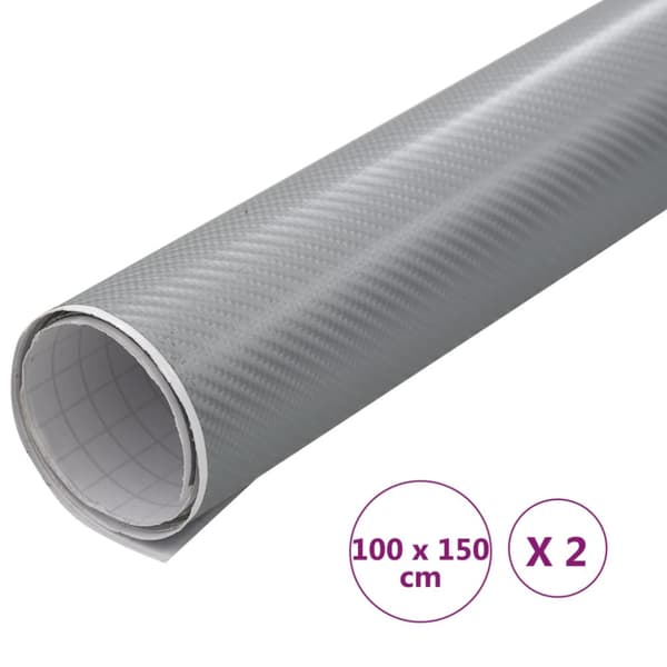 Bilfoliering 2 st 4D silver 100x150 cm