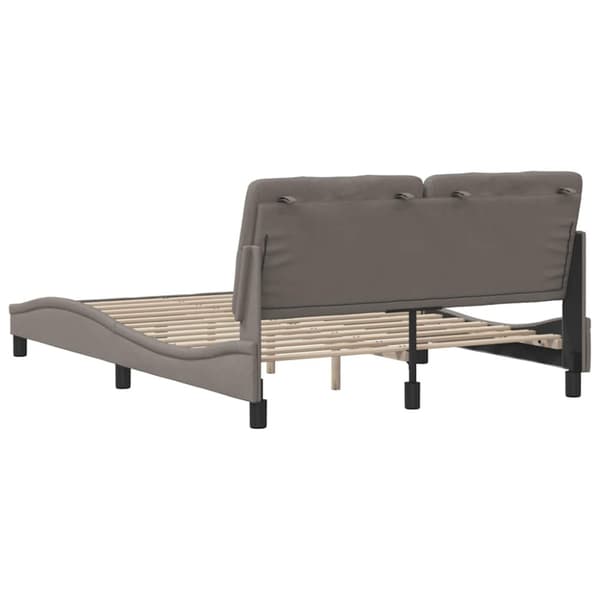 Bed Frame without Mattress Taupe 140x200 cm Fabric