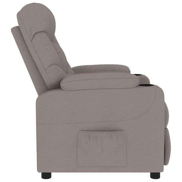 Massagefåtölj taupe tyg