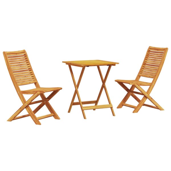 Fällbart bistroset 3 pcs Brun Massivt Akaciaträ