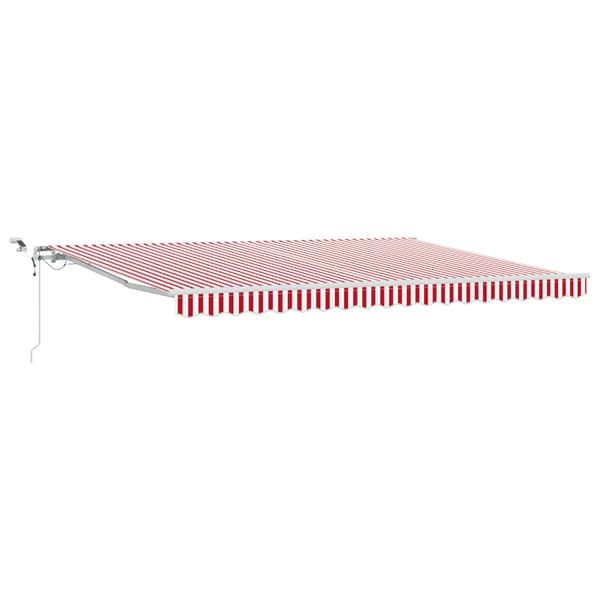 Utdragbar markis Röd och Vit 450 × 350 cm Polyester