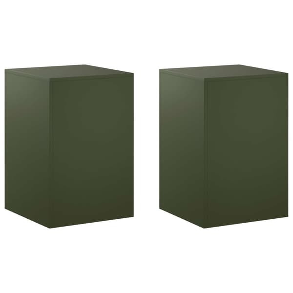 Växtställ 2 pcs Olivgrön 40 x 40 x 60 cm Stål