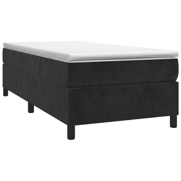 Boxspring-sängram svart 90x190 cm sammet