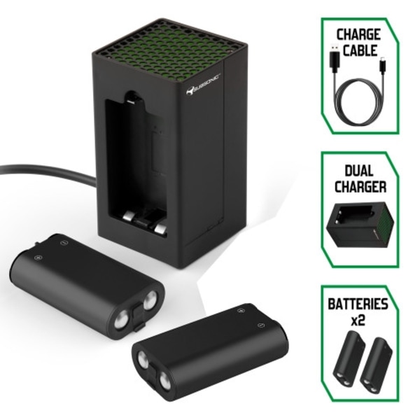 Subsonic XBOX Dual Power Pack Svart