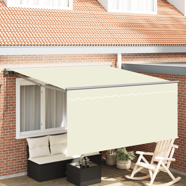 Utfällbar markis Kräm 300 x 250 cm Polyester och aluminium