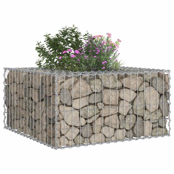 Gabion upphöjd säng Silver