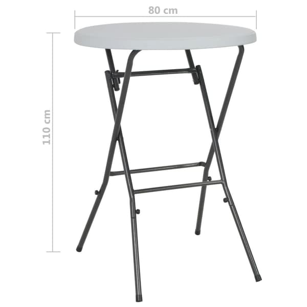 Hopfällbart barbord vit 80x110 cm HDPE