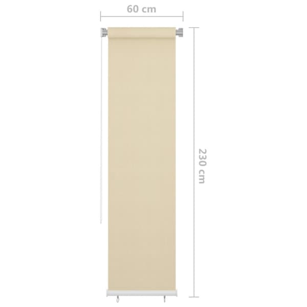 Rullgardin utomhus gräddvit 60x230 cm HDPE