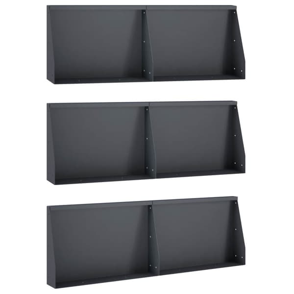 Stödvägg 6 st 60 x 12 x 30 cm Stål Antracit