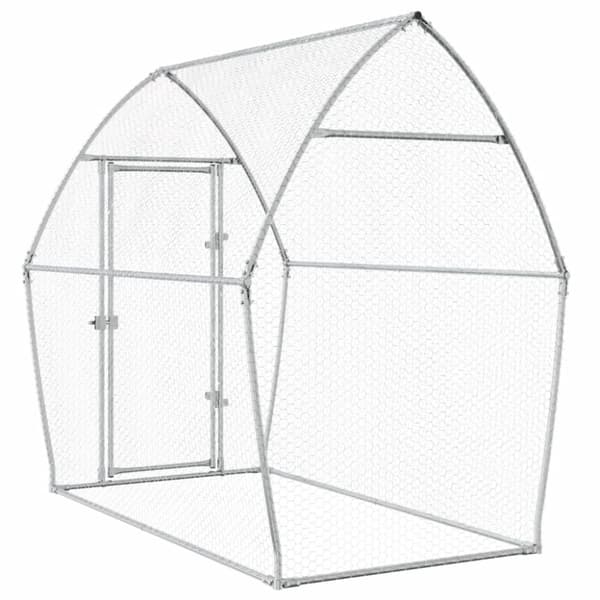 Hönsbur silver 200x105x182 cm galvaniserat stål