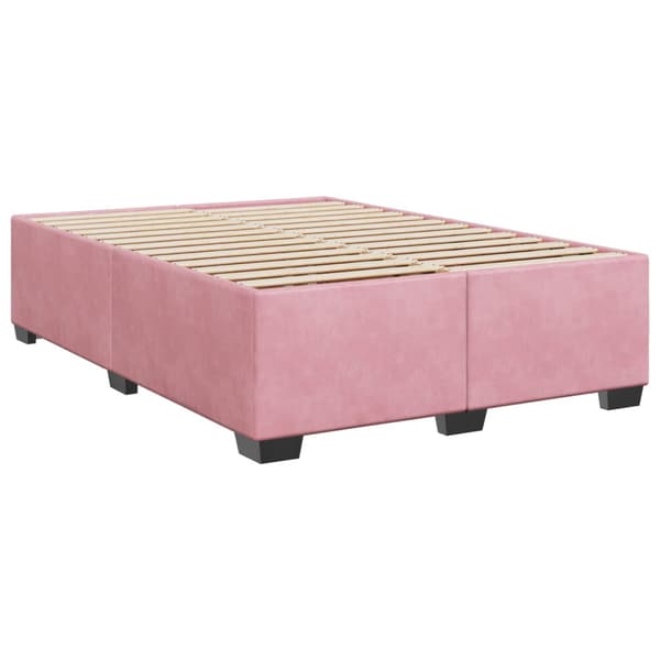 Boxspring säng med madrass och LED Rosa 160 x 200 cm Sammet