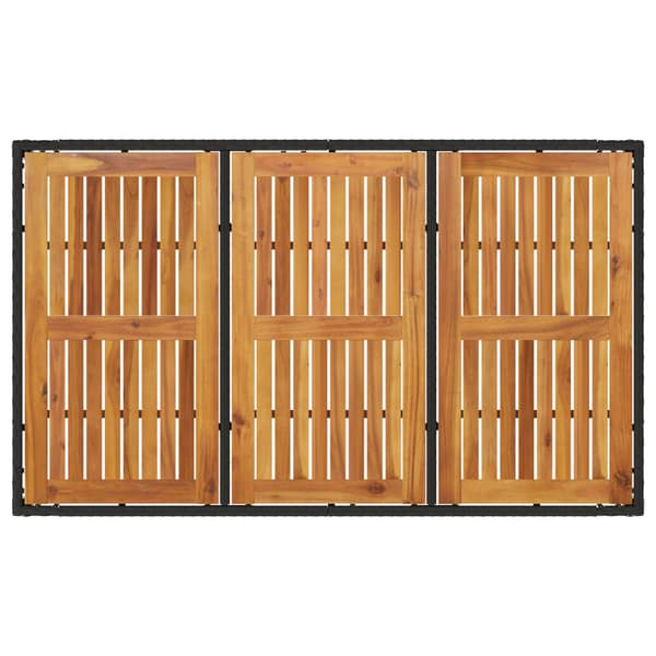 Trädgårdsmöbelset 7 pcs Svart konstrotting