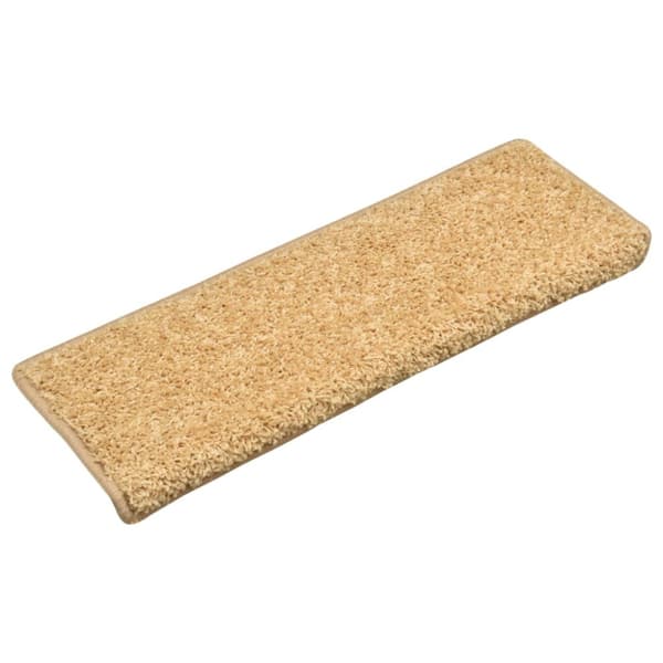 Trappmattor 15 st 65x21x4 cm beige rektangulär kant