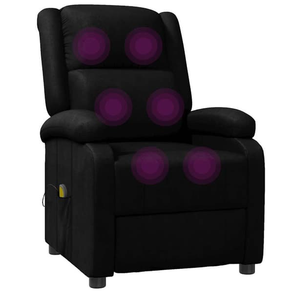 Massagefåtölj svart konstläder