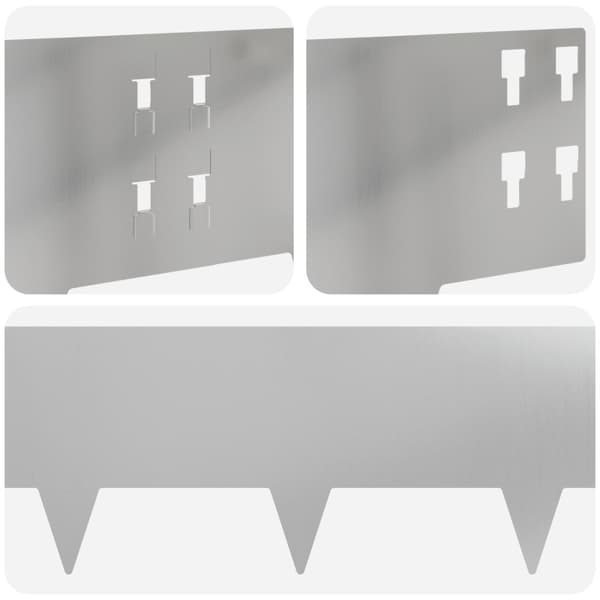 Kant för gräsmatta 50 pcs 100 x 20 cm Stål Silver